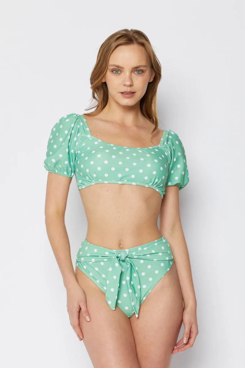 B2102-Mint/Wht Dot