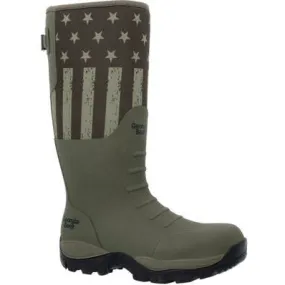 Georgia Men's Gbr Rubber 16" Waterproof Pull On Work Boot -Dark Green- GB00559